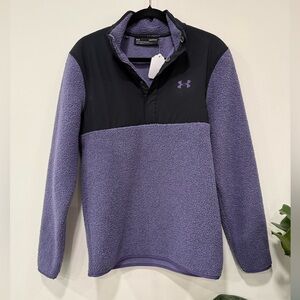 Under Armour Purple and Black Teddy Fleece Pullover Jacket